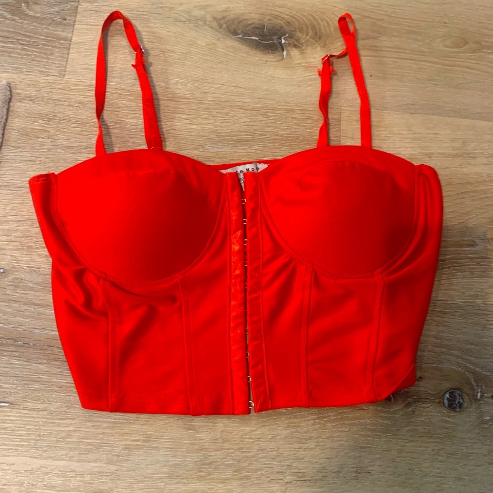 Red Cropped Corset Top